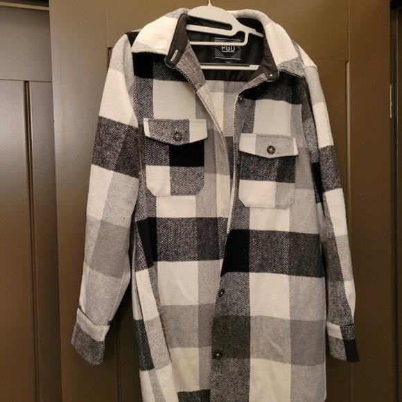 PGD Black and White Plaid Checkered Shacket - Plaid Rowland Jacket Size Small - Picture 1 of 5
